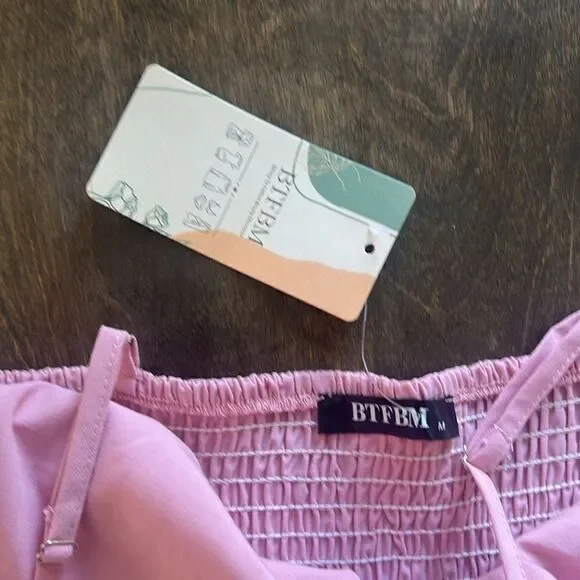 NWT Spaghetti Strap Dress Sleeveless V Neck Cutout Slit Casual - Picture 12 of 15